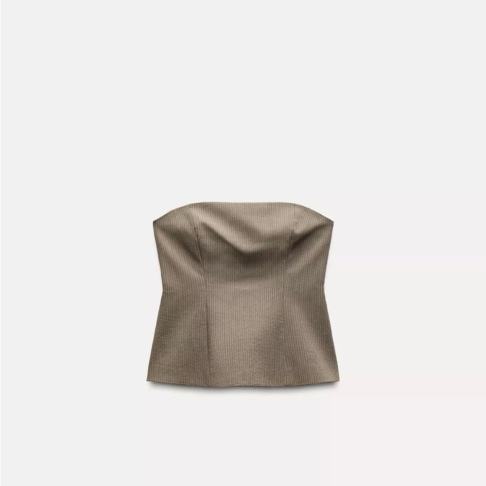 Zara Green Strapless Top